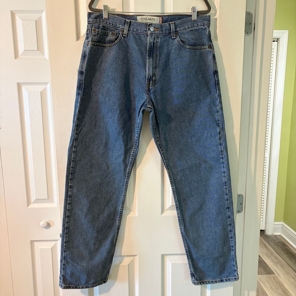 Levi's 505 Regular Fit Jeans W36 L32 Medium Wash Straight Leg 100% Cotton